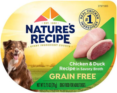 Grain-Free Chicken & Duck Recipe in Broth Wet Dog Food, 2.75-oz tray, bundle of 24