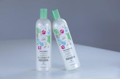 Kit de champú y acondicionador vegano con aceite de argán marroquí para perros y gatos, botella de 473 ml (16 onzas líquidas), 2 unidades