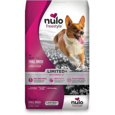 Nulo, FreeStyle Limited+ Small Breed Turkey, Pavo de Ingrediente Limitado con Probióticos y Omegas, Sin Pollo y Sin Granos, Cachorros y Adultos de Razas Pequeñas, 2.50 / 6.35 kg