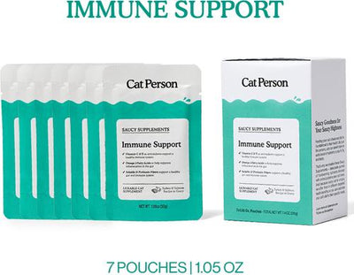 Immune Support Turkey & Salmon Puree Lickable Immune Supplement for Cats, 1.05-oz pouch, case of 7
