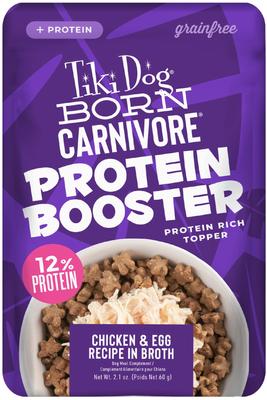 Born Carnivore Protein Booster Chicken Recipe in Broth Grain-Free Dog Food Topper, 2.1-oz pouch, case of 12