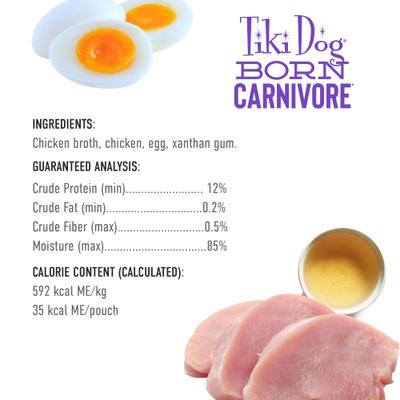 Born Carnivore Protein Booster Chicken & Egg Recipe in Broth Grain-Free Dog Food Topper, 2.1-oz pouch, case of 12