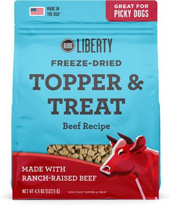 Receta de carne de res Liberty, aderezo y premio liofilizado para perros, bolsa de 4.5 oz