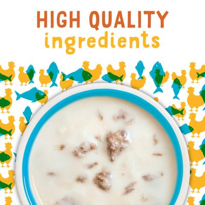 Lil' Soups - Paquete variado de salmón, atún y camarones, trocitos sin cereales en caldo, alimento húmedo para gatos para lamer, bandeja de 1.2 oz, caja de 30