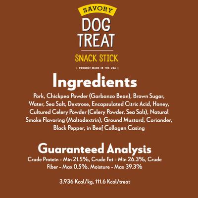 Savory Sticks Pork Barbecue High-Protein Jerky Dog Treats, 24 count