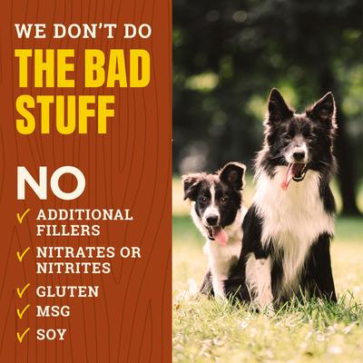 Palitos sabrosos de cerdo a la barbacoa, premios de carne seca con alto contenido proteico para perros, 24 unidades