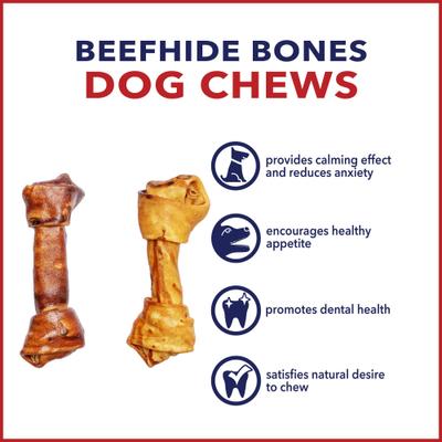 Beefhide 6 to 7-inch Beef & Chicken Flavored Variety Pack Dog Bones, 8 count