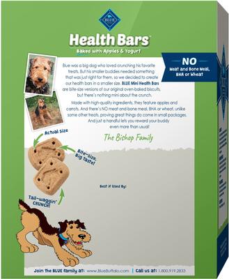 Bundle: Blue Buffalo Mini Health Bars Baked Apples & Yogurt + Baked with Bacon, Egg & Cheese Dog Treats