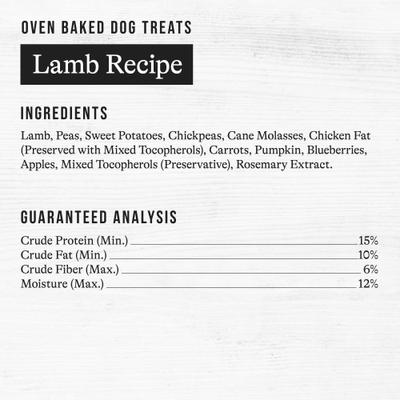 Lamb Recipe Grain-Free Oven Baked Crunchy Biscuit Dog Treats, 8-oz bag
