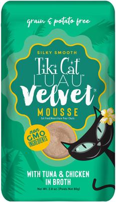 Luau Velvet Mousse Tuna & Chicken Grain-Free Wet Cat Food, 2.8-oz pouch, case of 12