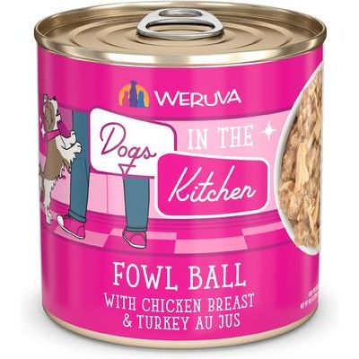 Alimento húmedo para perros desmenuzado sin cereales Dogs in the Kitchen, paquete variado de pollo, pavo y salmón, lata de 10 oz, caja de 12