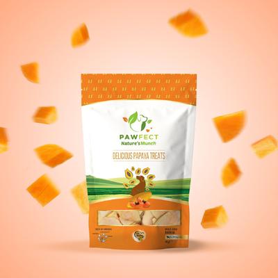 Nature's Munch Freeze-Dried Papaya All Natural Vegan Dog Training Treat, 1.41-oz bag