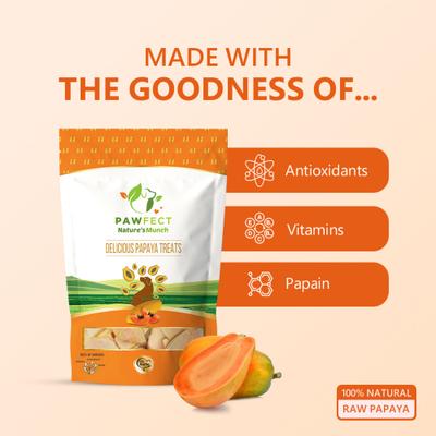 Nature's Munch Freeze-Dried Papaya All Natural Vegan Dog Training Treat, 1.41-oz bag