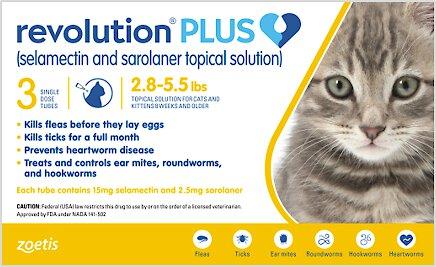 Topical Solution for Cats 2.8-5.5 lbs (Gold Box), 1 Dose (1-mos. supply)