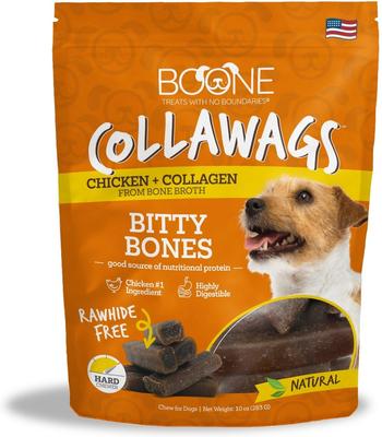 Collawags Bitty Bones Chicken Hard Chews Dog Treat, 10-oz bag