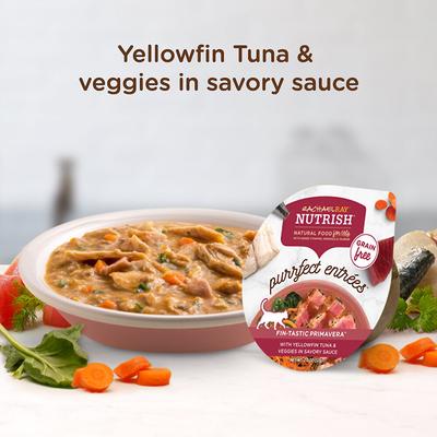 Purrfect Entrees Grain-Free Fin-Tastic Primavera with Yellowfin Tuna & Veggies in Savory Sauce Wet Cat Food, 2-oz, case of 12