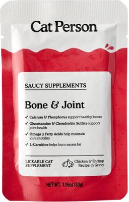 Bone & Joint Chicken & Shrimp Puree Lickable Joint Supplement for Cats, 1.05-oz pouch, case of 7