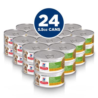 Adult 7+ Small Breed & Mini Breed Senior Vitality Chicken & Vegetable Stew Wet Dog Food, 5.5-oz can, case of 24