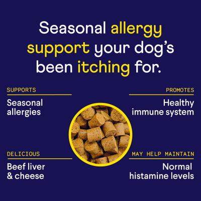 Allergy & Itch Beef Liver Flavored Soft Chew Allergy Supplement for Dogs, 90 count