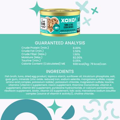 XOXO Chicken & Tuna Stew Grain-Free Variety Pack Canned Cat Food, 3-oz can, case of 12