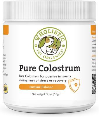 Calostro puro para el equilibrio inmunológico de perros y gatos, frasco de 2 oz