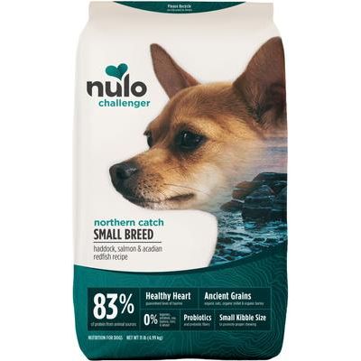 Nulo, Challenger Small Breed Northern Catch, Eglefino + Salmón + Gallineta Nórdica con Granos Ancestrales Orgánicos, Cachorros y Adultos, 2.04 / 4.99 kg
