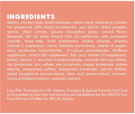 formulas for Life Salmon, Pumpkin & Quinoa formula Grain-Free Dry Cat Food, 10-lb bag