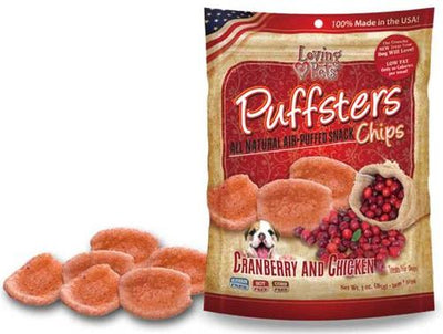 Galletas crujientes para perros Puffsters de arándanos y pollo, bolsa de 113 g