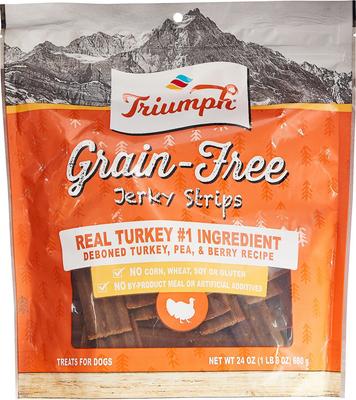Turkey, Pea & Berry Recipe Grain-Free Jerky Dog Treats, 24-oz pouch