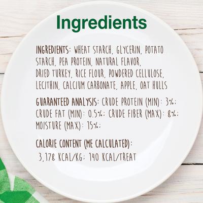 Healthy Edibles All-Natural Long Lasting Turkey & Apple Dog Chew Treats, Small, 4 count