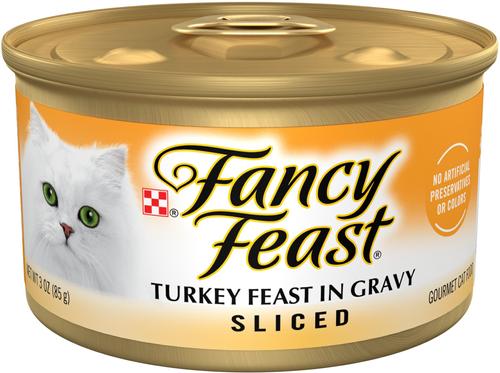 Sliced Turkey Feast in Gravy Canned Cat Food, 3-oz, case of 24