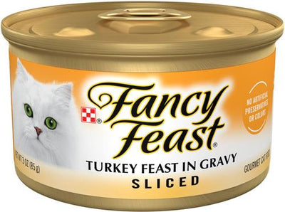 Sliced Turkey Feast in Gravy Canned Cat Food, 3-oz, case of 24