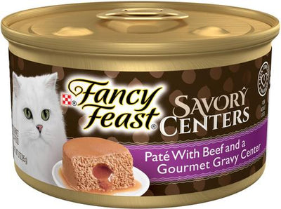 Comida enlatada para gatos Savory Centers con carne de res, 3 oz, caja de 24