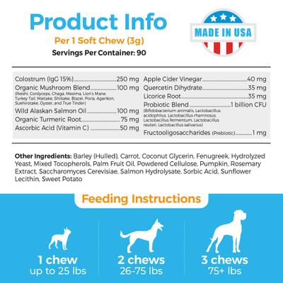 Allergy & Immune System Defense Soft Chew Dog Supplement, 90 count