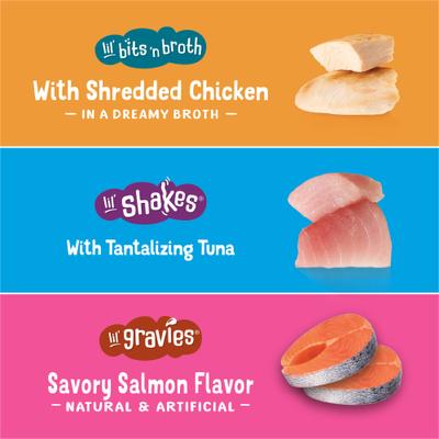 Seafood & Poultry Variety Pack Lickable Gravy Cat Food Complement, case of 24