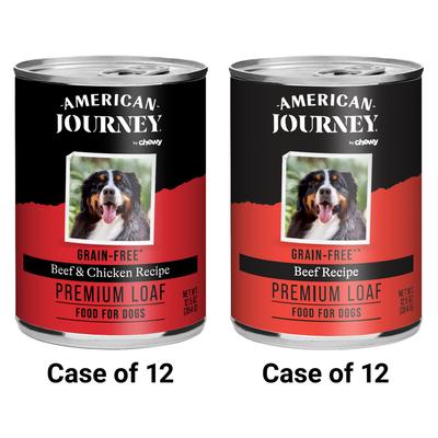 Bundle: American Journey Beef Recipe + Beef & Chicken Recipe Canned Dog Food