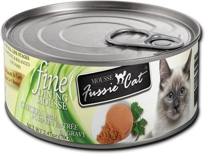 Fine Dining Mousse Chicken with Pumpkin Entree Wet Cat Food, 2.47-oz can, case of 24