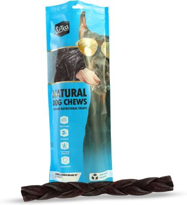 Golosinas masticables naturales para perros con trenza de colágeno de 30 cm (3 unidades)