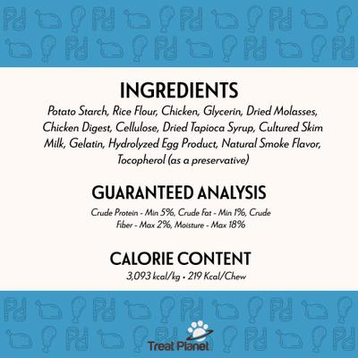 Deluxe Hide-Free Long-Lasting 7" Chicken Recipe Dog Chew