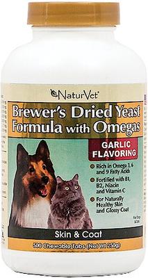Brewer's Dried Yeast with Omegas Chewable Tablets Skin & Coat Supplement for Cats & Dogs, 500 count