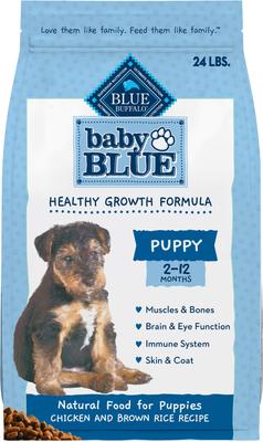 Bundle: Blue Buffalo Baby BLUE Healthy Growth Formula Natural Puppy Dry Dog Food, Chicken & Brown Rice Recipe 24-lb + Training Treats Natural Puppy Soft Treats, Savory Chicken