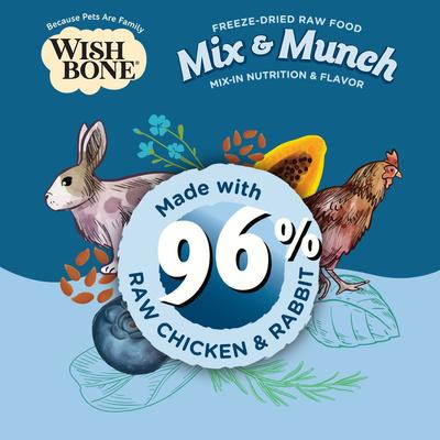 Mix & Munch Raw High-Protein Grain-Free Chicken & Rabbit Freeze-Dried Cat Food, 12.35-oz bag