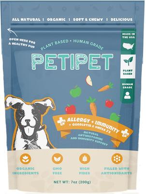 Allergy + Immunity with Quercetin & Omega 3 Apple & Carrot Flavored Soft Chew Allergy Supplement for Dogs, 7-oz bag