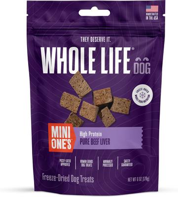 Mini One's Beef Liver Training Dehydrated Treats for Dogs, 6-oz bag