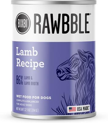 Rawbble Grain-Free Canned Lamb Recipe Wet Dog Food, 12.5-oz can, case of 12
