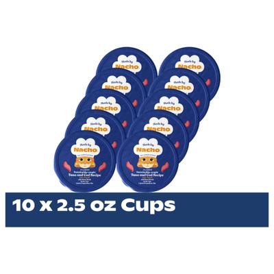 Sustainably Caught Diced Tuna & Cod Recipe with Bone Broth Grain-Free Wet Cat Food, 2.5-oz cup, case of 10