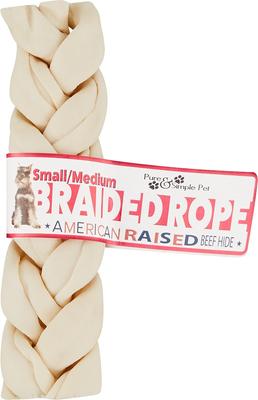 Rawhide Braided Rope Dog Treat, Small/Medium