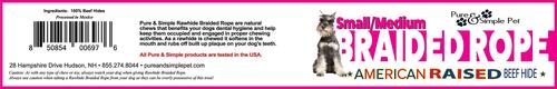 Rawhide Braided Rope Dog Treat, Small/Medium