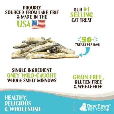 Freeze-Dried Smelt Minnows Raw Dog & Cat Treats, 2-oz bag
