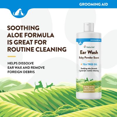 Aloe & Baby Powder Scent Dog & Cat Ear Wash, 16-fl oz bottle